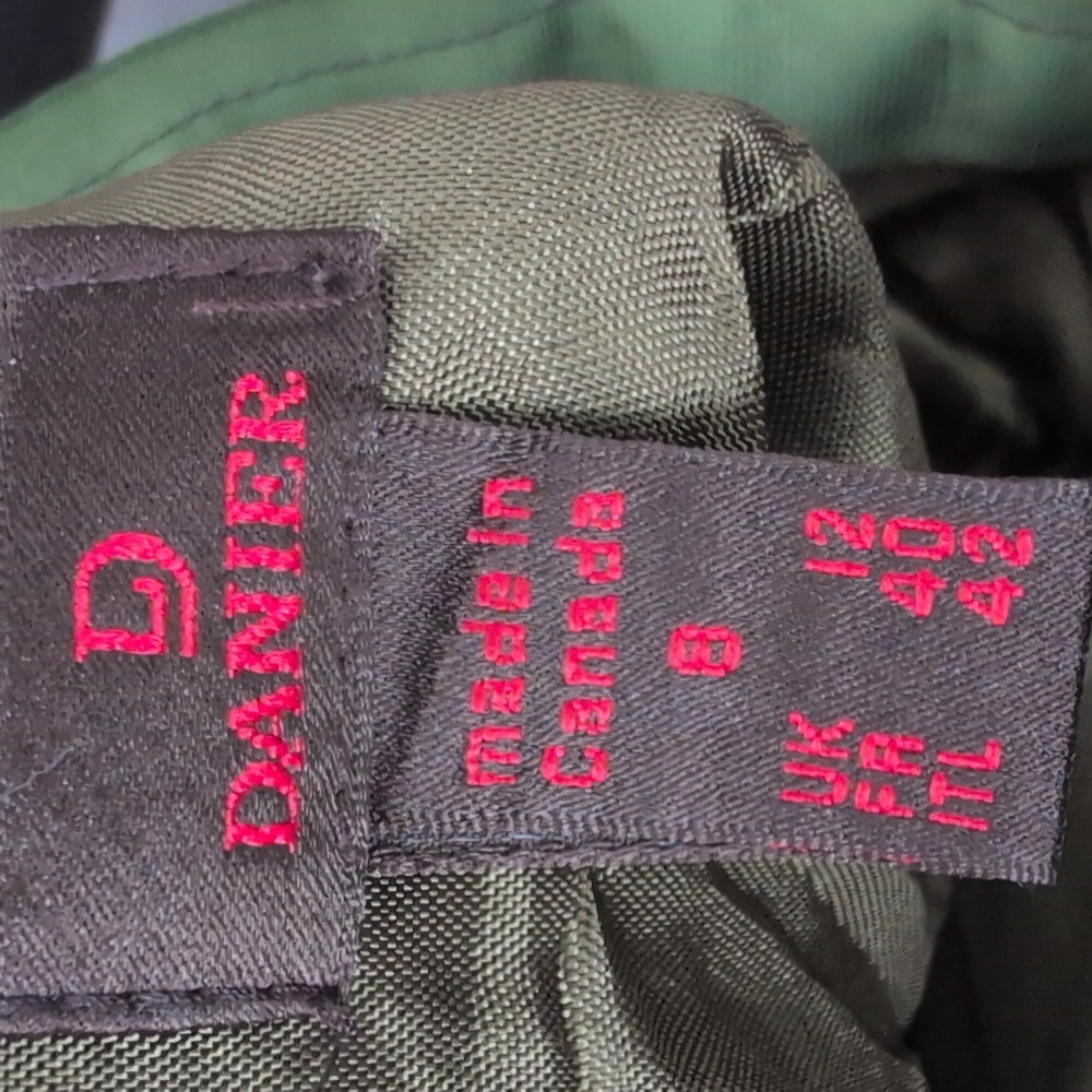 DANIER Made in Canada Wool Blend Tweed Midi Skirt Green Blue Plaid Size 8 - Picture 12 of 16